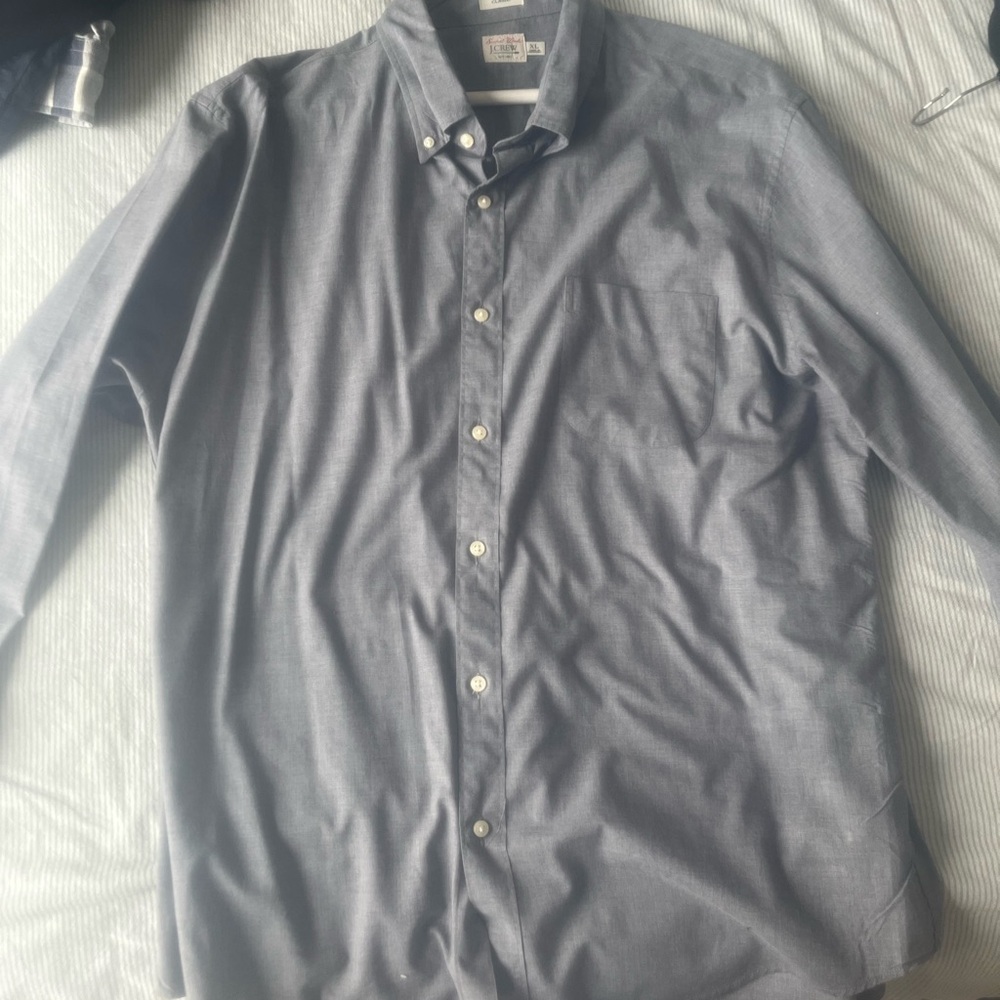 J. Crew Gray Cotton Casual Button Down Shirt